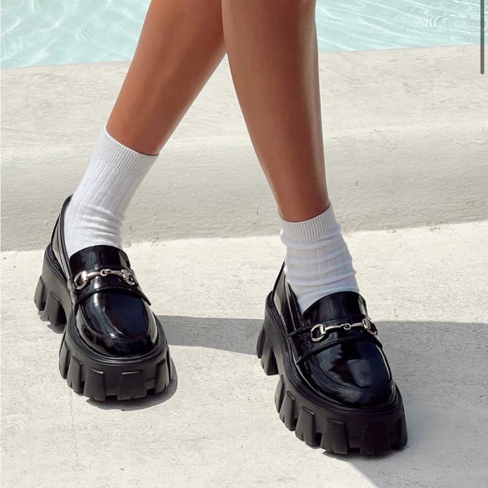 Penny Lane Loafers - Black High Shine